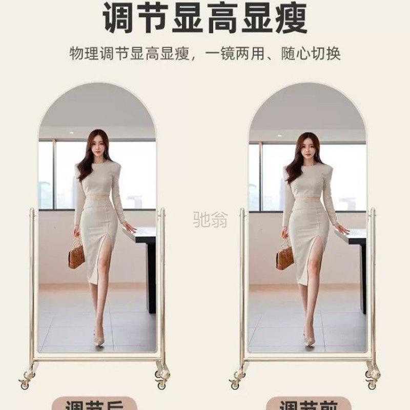 l衣全身镜穿镜高值播跳舞专用服装店可移颜动直间试衣镜632显瘦美