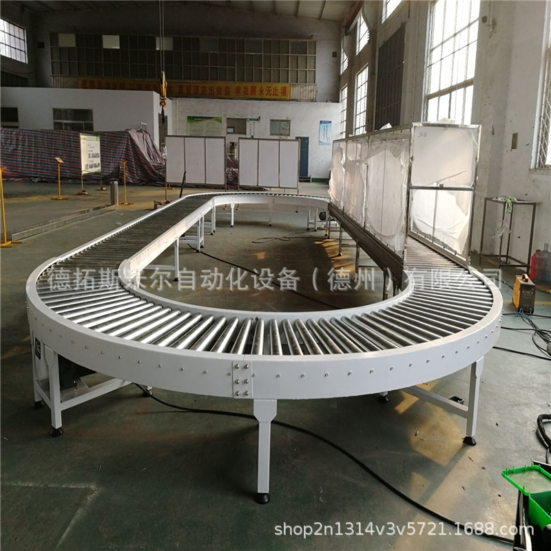 不锈钢180°转弯滚筒输送机