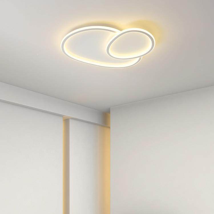 卧室主灯极简现代简约组具CRW全白合圆灯鹅灯卵石吸控顶灯支持语