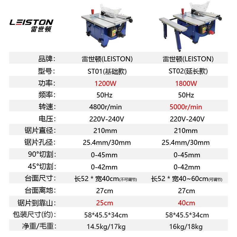 小型木台工裁板机切锯割机多功能无尘锯木家8寸(基础用电锯木工电