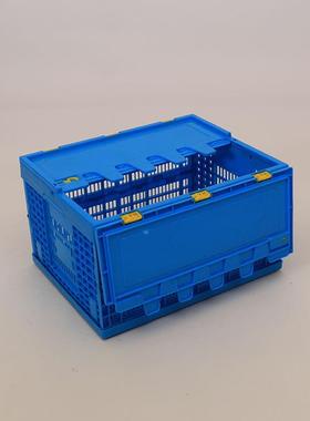 加厚带盖料折叠塑筐蓝色5003配0544物流运输熟胶周转筐生-鲜送折