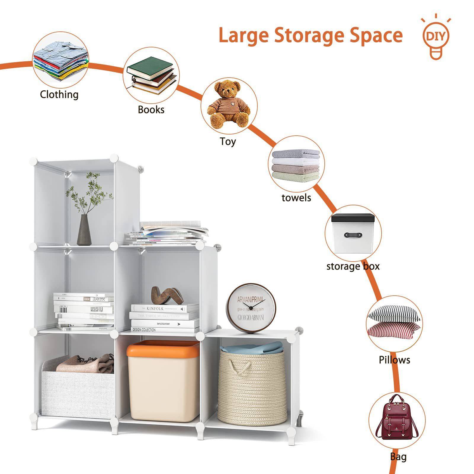 置物架收纳架简易便携衣柜杂物分层收纳架整理组合塑料柜简易书