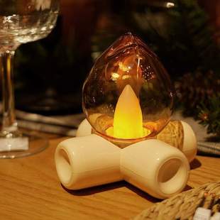 跨境新品篝火灯客厅卧室氛围感创意火焰发财烛火小夜灯露营灯