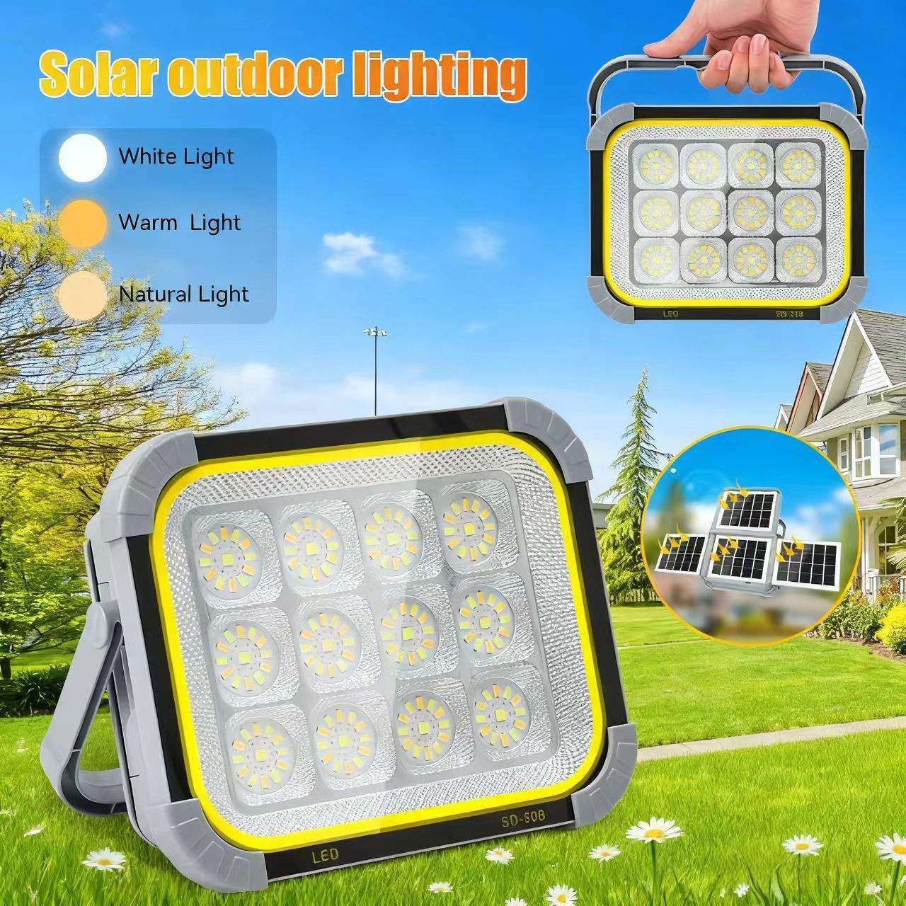 太阳能户外大容量防水大功率充电式投光灯应急照明灯泛光led灯,标准件/零部件/工业耗材,车间地垫,淘宝优惠券,粉丝福利购,淘宝优惠卷