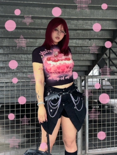 “蛇蜕”ins风轻亚层次感y2k洗水高弹牛仔高弹胖mm大码春夏短裤