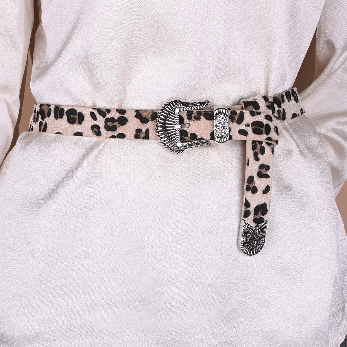 歐美新款雕花套裝馬毛豹紋仿時尚