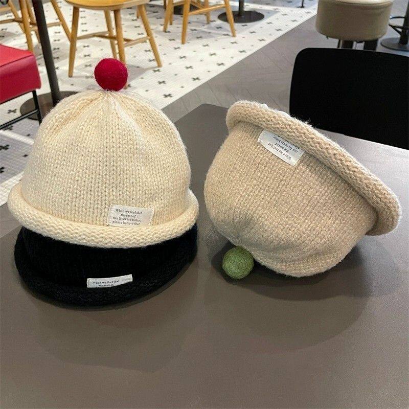 宝宝帽子儿童秋冬款针织瓜皮帽