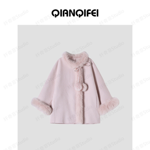 宽松大衣 温柔毛球系带毛毛袖 C新款 2508 24H