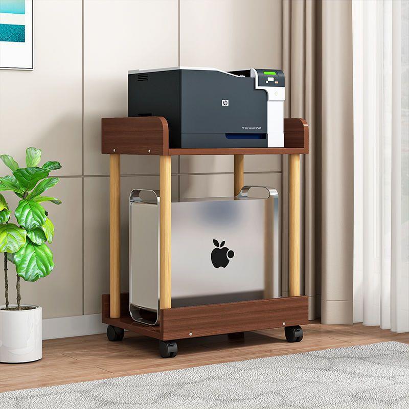 办公室打印机置物架可移动储物架多层收纳带轮台式电脑主机箱托架