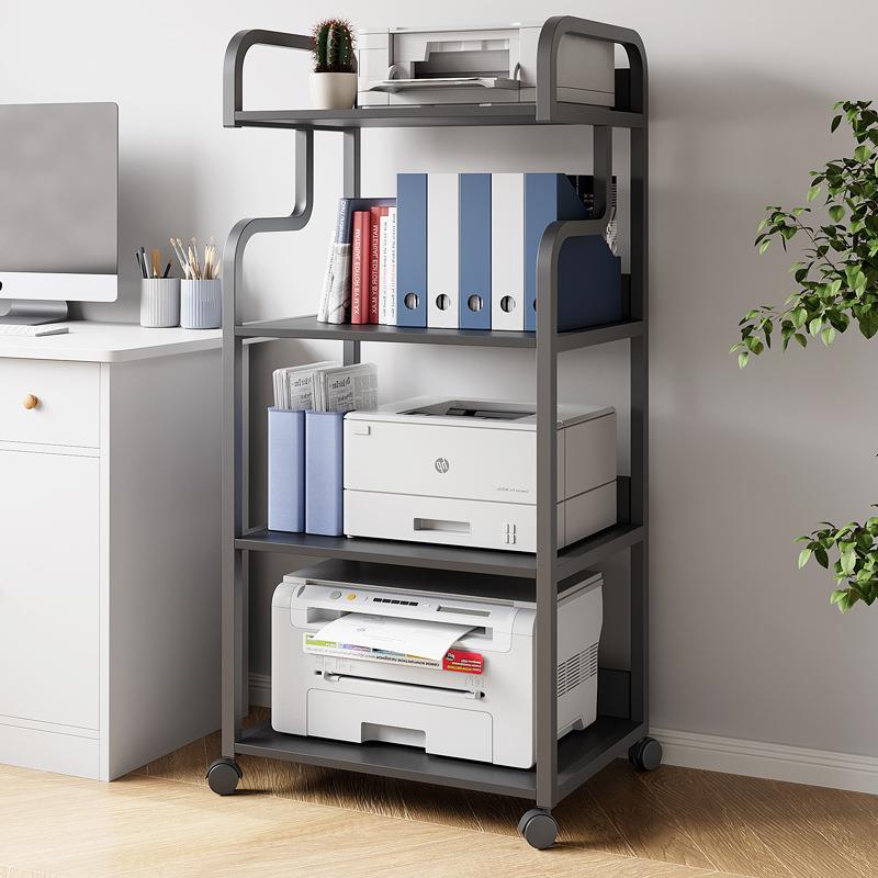 放打印机置物架落地放置柜搁物架子可移动办公室桌边电脑主机托架