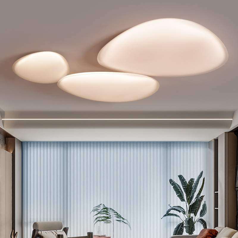 客厅鹅卵石吸顶灯现代简约全光谱护眼云朵灯2025新款中山灯具,3C数码配件,USB灯,淘宝优惠券,粉丝福利购,淘宝优惠卷