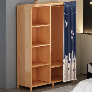 楠竹衣柜简易经济型卧室出租房家用防尘挂衣架储物收纳置物架衣橱