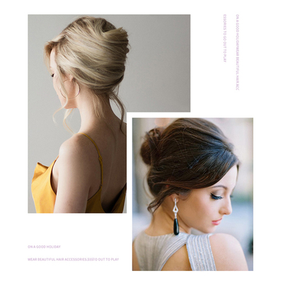 速发丸子头盘发插铁质发夹简约百搭盘发工具神器发簪头饰发卡插梳