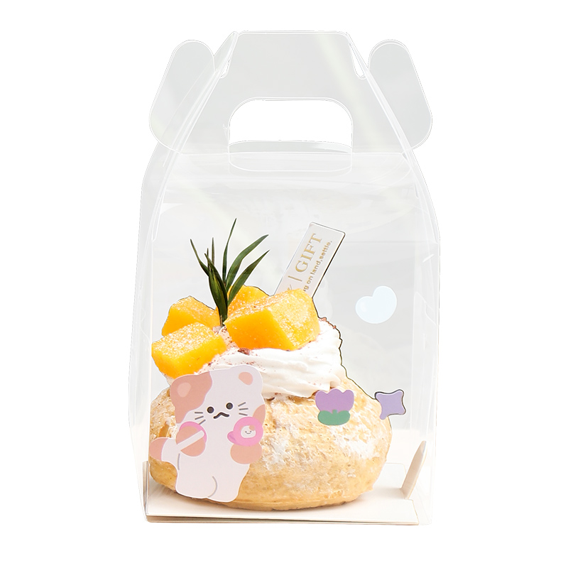 2寸3寸脆皮泡芙提拉米苏盒子小蛋糕法式K西点透明手提烘焙打包盒