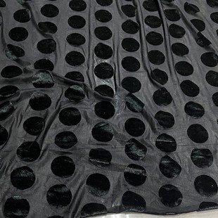 高弹力大波点金丝绒时装布料 多少镂空烂花绒面料R 洋装 旗袍DIY