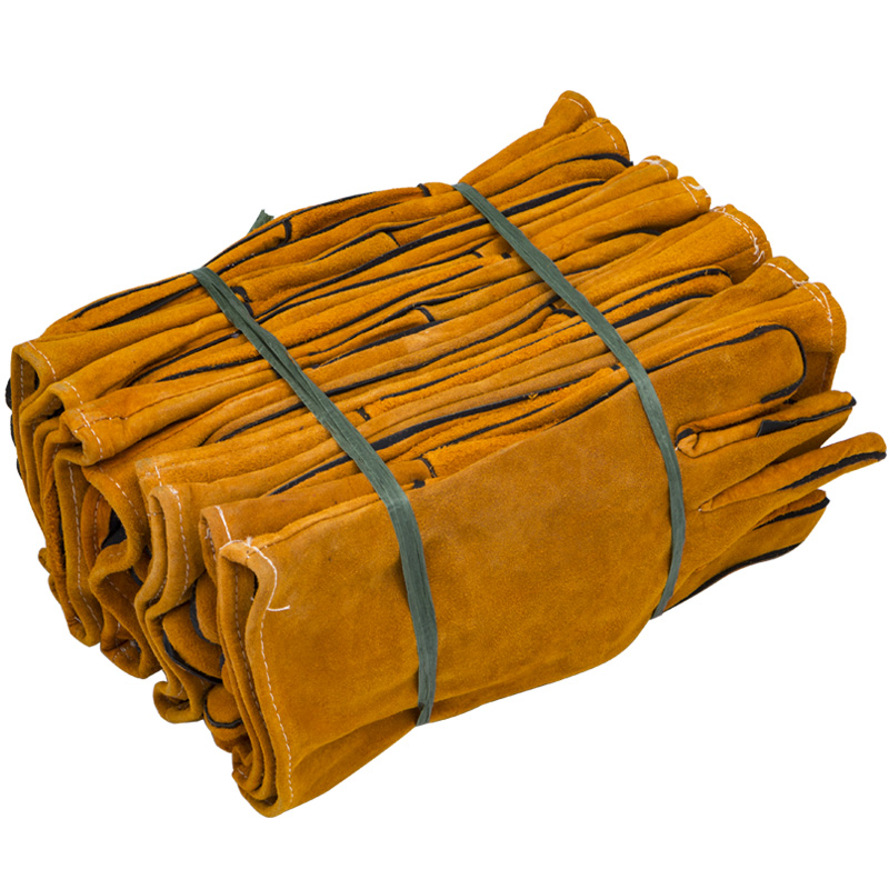 8双】牛皮手套焊工烧焊电焊B耐磨加长款加厚耐高温隔热防烫