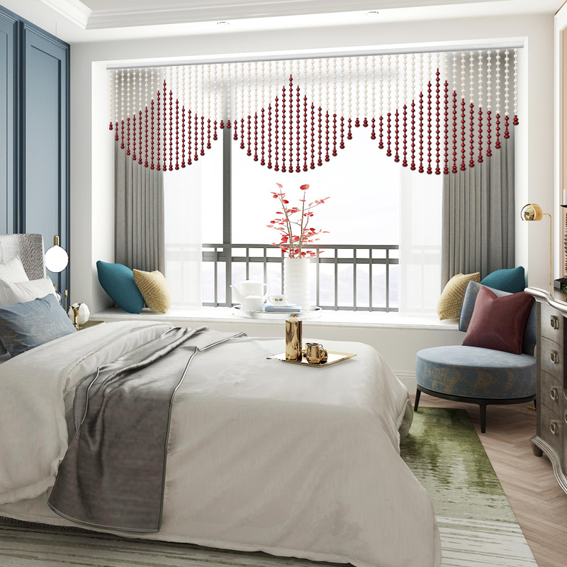 桃木葫芦隔断帘珠帘家用卫生间客厅玄关帘K免打孔门帘图案阳台装