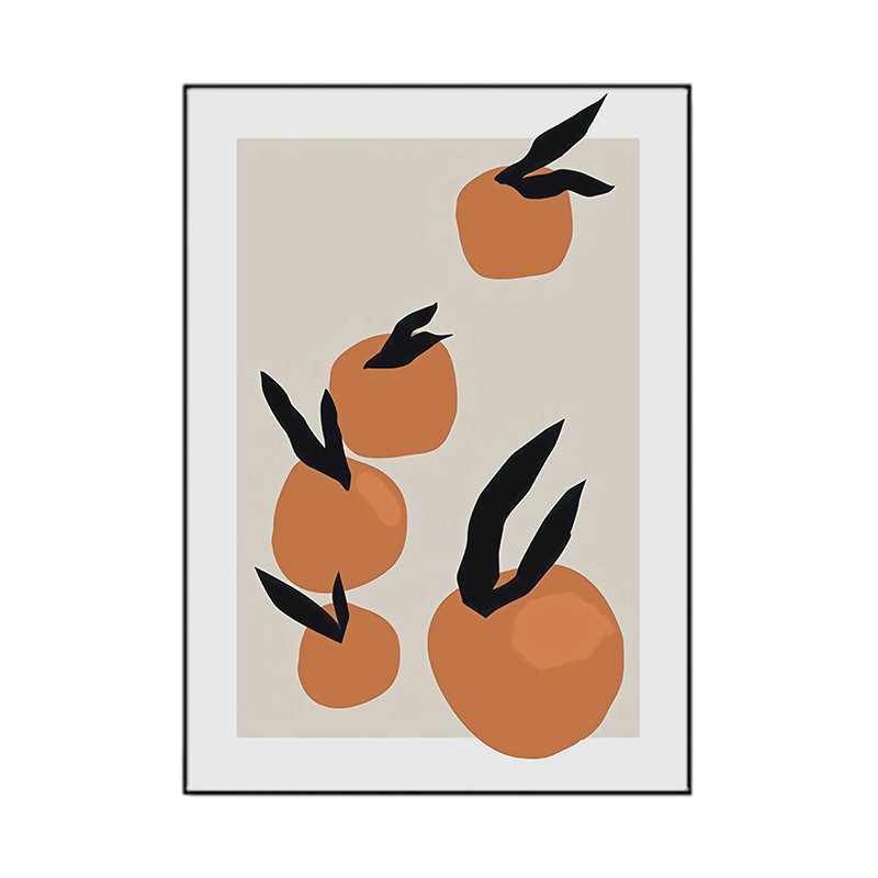 马斯蒂挂画复古客厅沙发背景墙y卧室油画布玄关轻奢人物柿子装饰