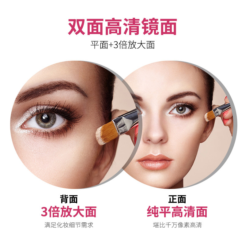 家用化妆镜复古欧式桌面台式办公B室宿舍便携女放大双面圆形小镜