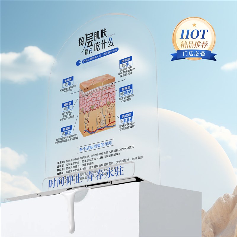 皮肤层级吃什么水乳霜q皮肤管理美妆店摆件门店摆件护肤知识摆件