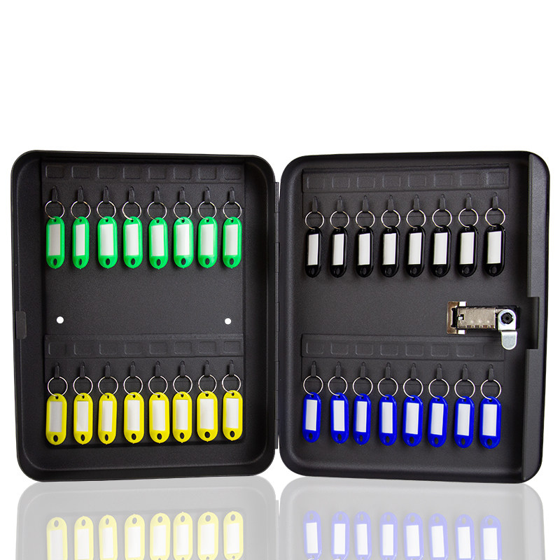 黑色密码装修锁匙箱n汽车钥匙收纳盒钥匙箱壁挂式房产钥匙柜48新