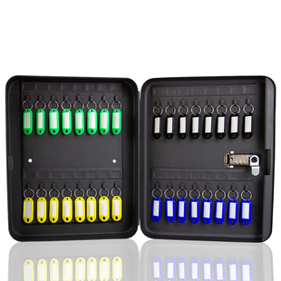 房产钥匙柜48新 修锁匙箱n汽车钥匙收纳盒钥匙箱壁挂式 黑色密码 装