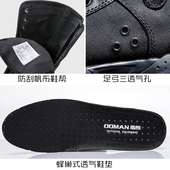 新款 黑色超轻安检加绒帆布训练 作战靴男f保安高帮透气战术秋冬季