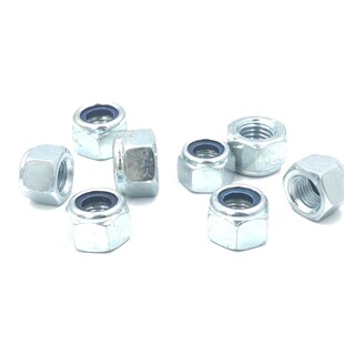 碳钢六角b防松滑尼龙螺丝帽m3456810121620镀锌加厚自锁紧止退螺