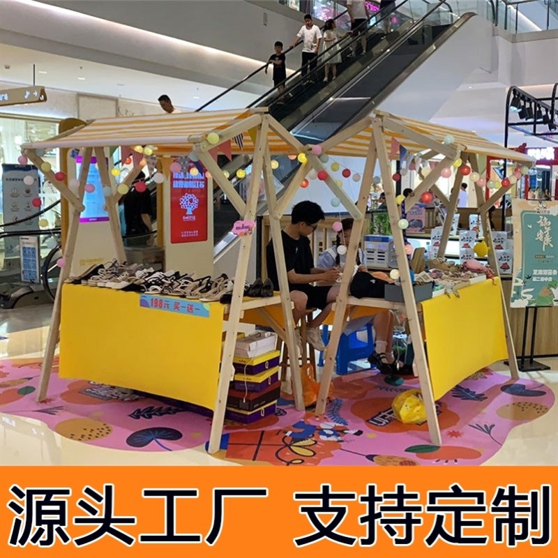 集市小吃摊位夜市促销台摆摊铁架子商场公园N地摊架移动展示架花