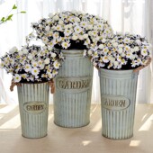 花瓶插花筒花店婚庆橱窗陈列道具装 落地f复古大花桶美式 芈阳