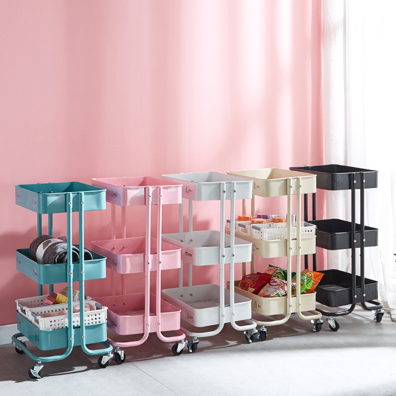 厨房置物架婴儿用品n收纳多层手小推车可移动带轮家用储物蔬菜篮