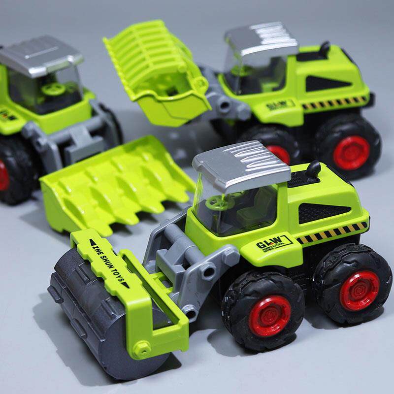 钢力威合金工程车玩具儿童惯性耐摔压路机模型男孩宝宝农夫收割机