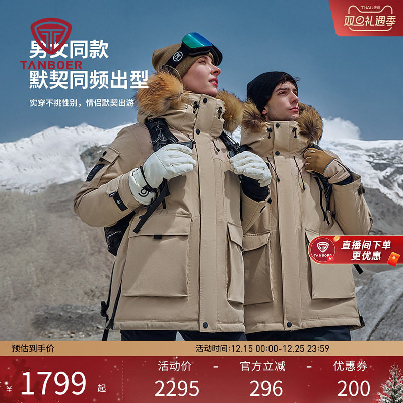 【明星同款】25新款春季男款极寒工装大毛领高保暖羽绒服男女同款