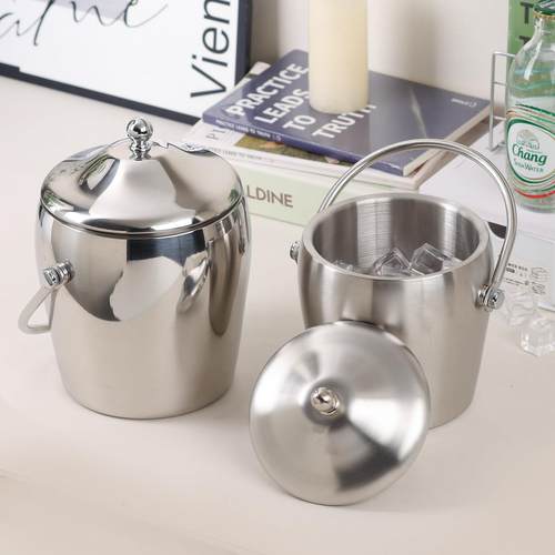 不锈钢双层加厚冰桶红酒香槟冰桶冰镇啤酒桶ktv酒吧商用冰块桶