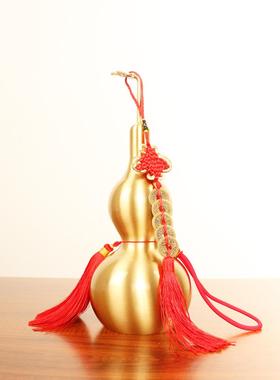 乔迁之喜铜葫芦客厅摆件大小号开盖空心八卦纯铜葫芦家居挂件装水