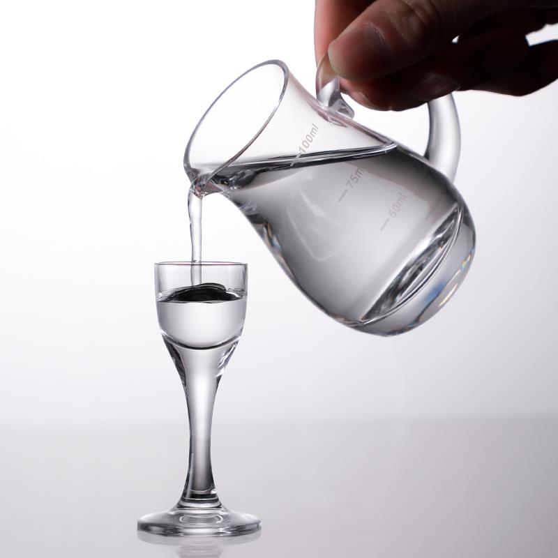 1钱小酒杯家用5ml小容量白酒杯烈酒杯水晶玻璃高脚杯酒店用一口杯