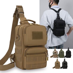 多功能多口袋户外胸包2025新款军迷战术小挎包旅行登山双肩背包男