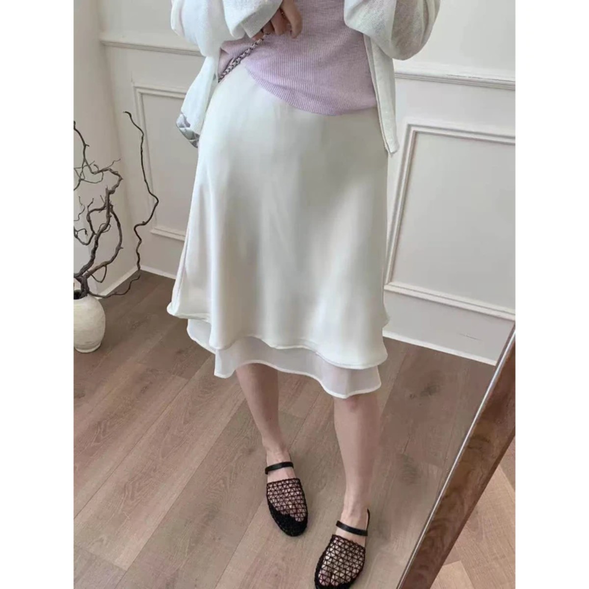 衣简女装社松紧腰垂感百搭半身裙
