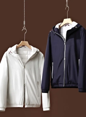 祺祺大麦云感高奢PSENY意式绵羊毛桑蚕丝防风保暖连帽夹克外套