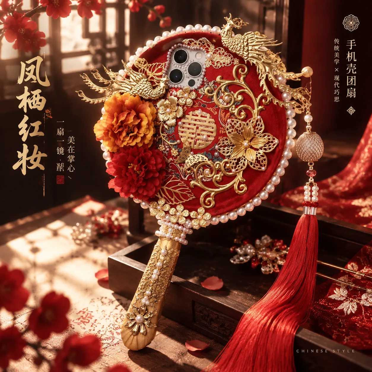 【手机团扇】结婚新娘可以放嵌入