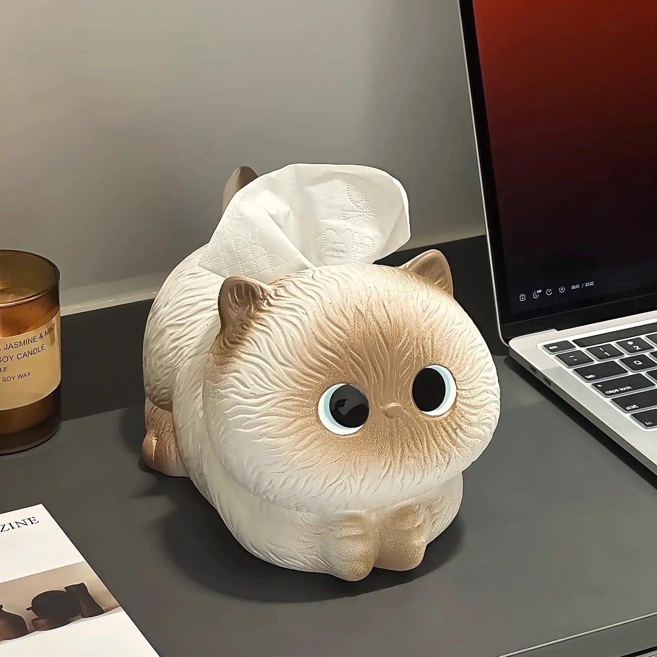 创意暹罗猫防摔纸巾盒ins风高图片