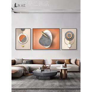 网红北轻高奢客厅发沙背画景墙装饰画端玄关壁欧三联大气餐厅卧室