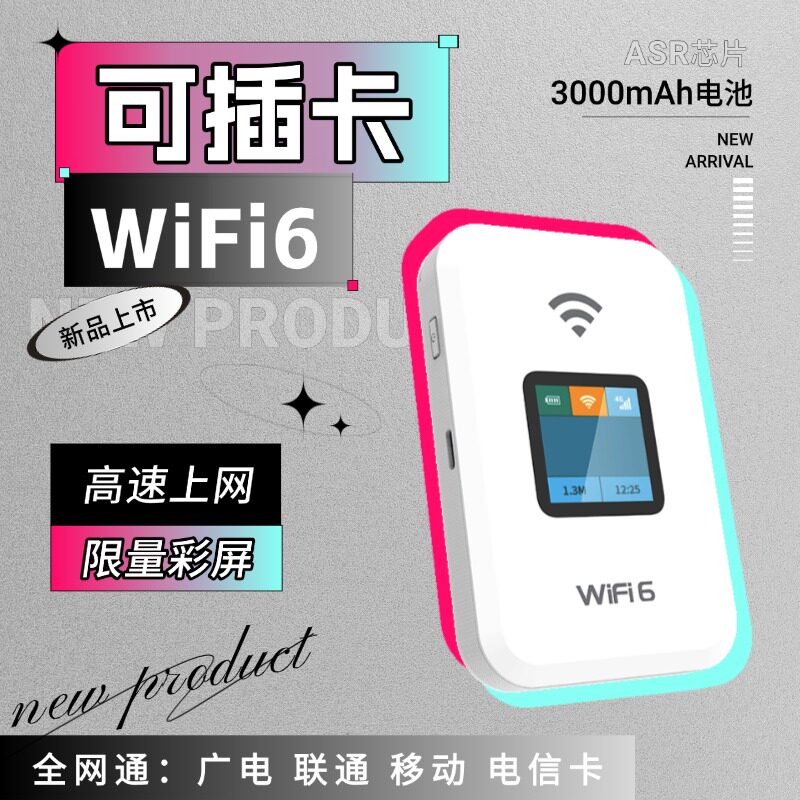 可插卡随身wifi2026新款无线高速网络移动wifi6自插卡无套餐不用交费全国可用全网通广电家用车载手机热点