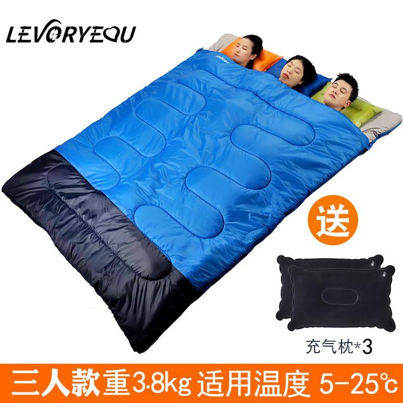户外睡袋大人双人野外露营出差便携睡袋室内午睡防寒加宽春秋睡袋