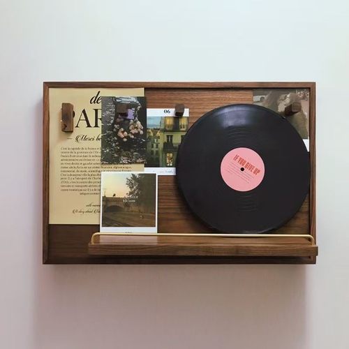 黑胡桃电表箱挂画唱片实木电闸中式配电箱弱电遮挡遮丑装饰画打孔