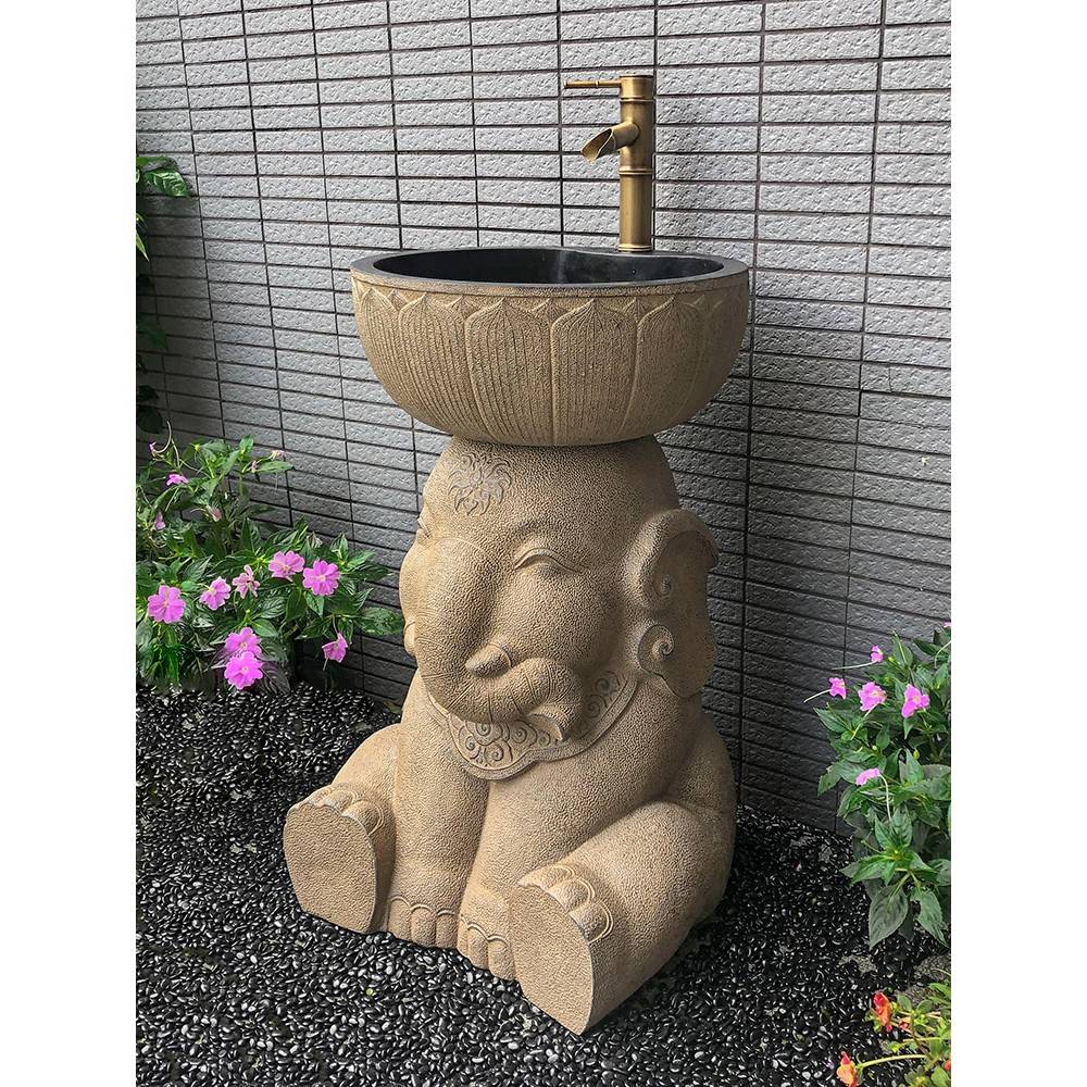 户外洗手池阳台露台创意立柱式洗手盆室外花园庭院洗手台盆洗脸盆