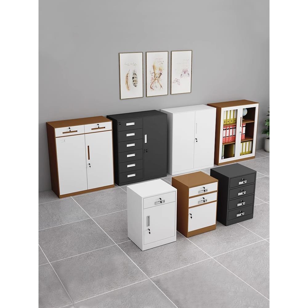 需定制新疆铁皮文件柜矮柜办公储物档案资料柜桌下收纳小柜子带锁