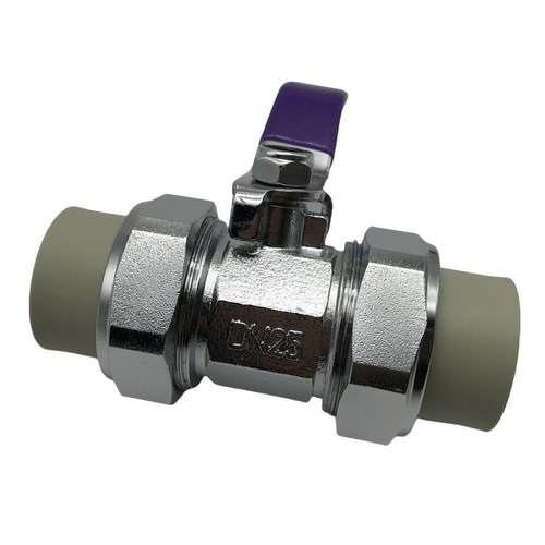 灰色ppr双活接铜球阀不锈钢4分6分1寸20 25 32热熔水管阀门开关