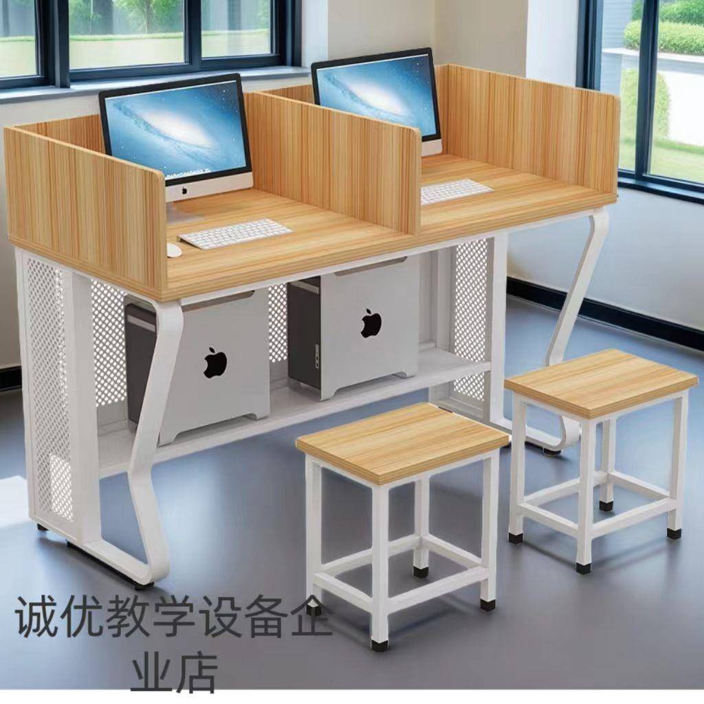 需定制定制学校机房微机室单双人电脑桌培训班台式多媒体语音教室