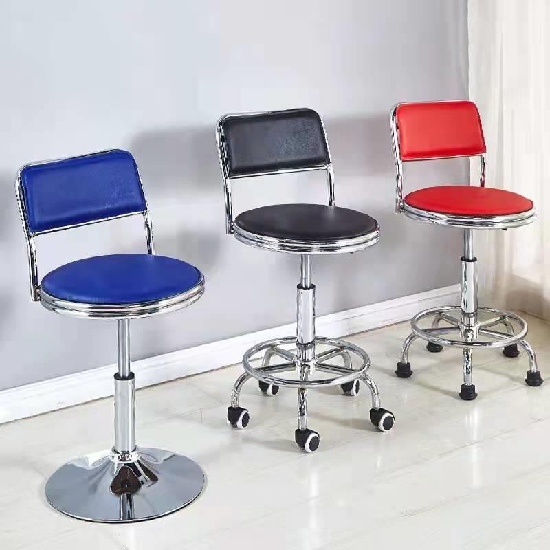 需定制升降吧台椅办公椅旋转轮子圆盘脚现代简约酒吧台靠背高脚凳